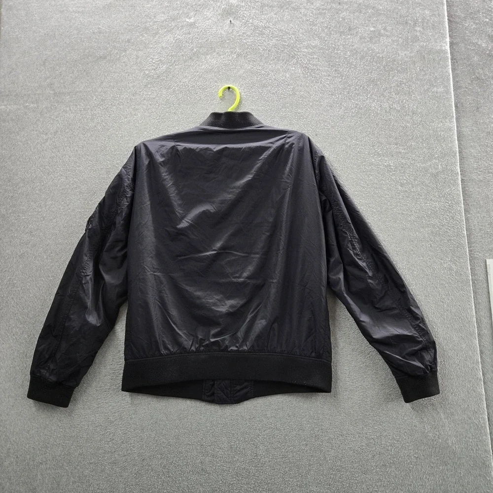 Uniqlo Men Jacket L Black Nylon Polyester MA1‎ Blouson Bomber Zipper Long Sleeve